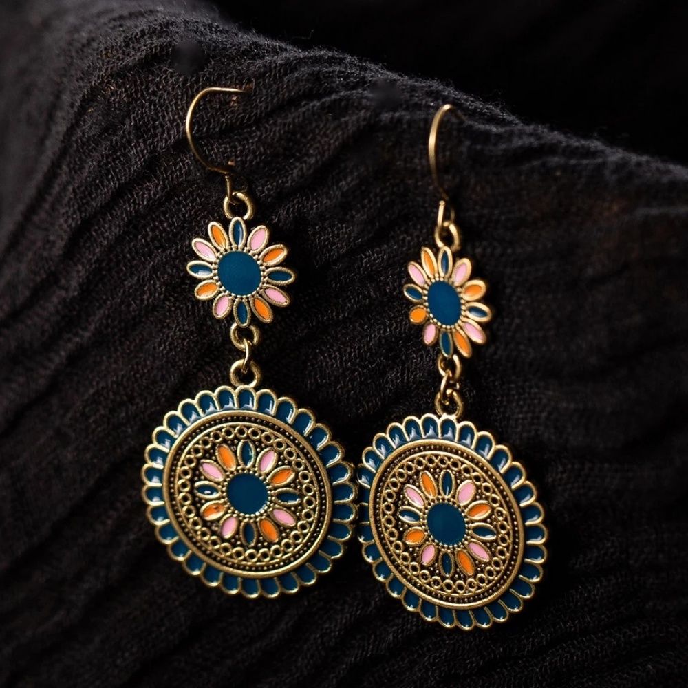 ❤Vintage Ethnic  Oil Drop statment Earrings❤
